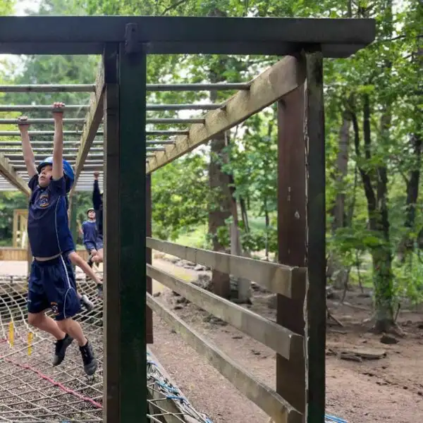 Aerial view of the adventure camp facilities at Fota Island Adventure