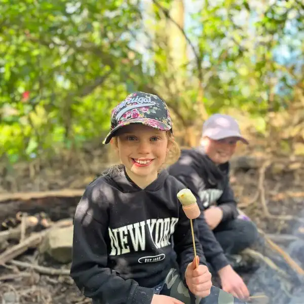 Campers learning survival skills at Fota Island Adventure