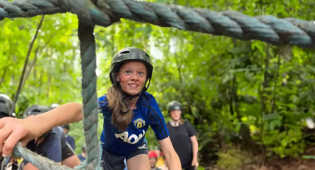 Campers kayaking on a lake at Fota Island Adventure