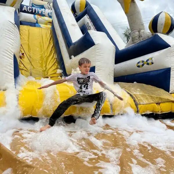 Children navigating an obstacle course at Fota Island Adventure