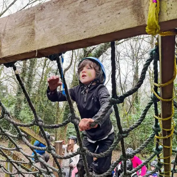Group of children enjoying a zip line ride at Fota Island Adventure