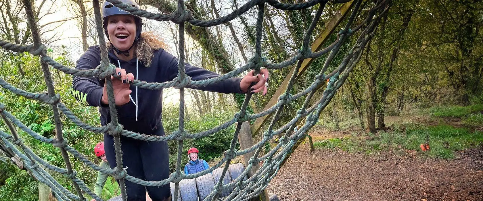 Family enjoying a zip line at Fota Island Adventure
