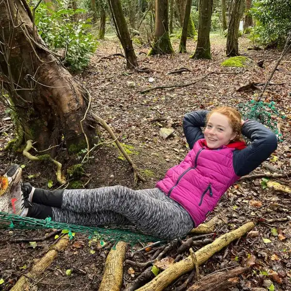 A child navigating an obstacle course at Fota Island Adventure