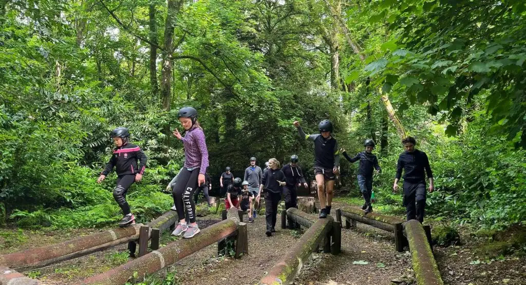 Family enjoying a zipline adventure at Fota Island Adventure