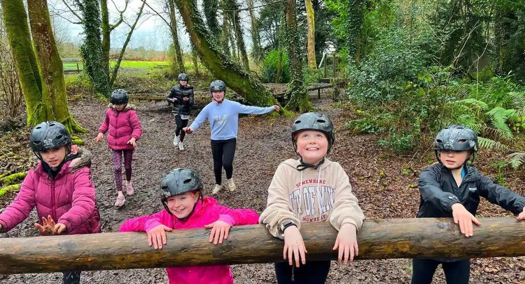 Group of friends kayaking on a lake at Fota Island Adventure