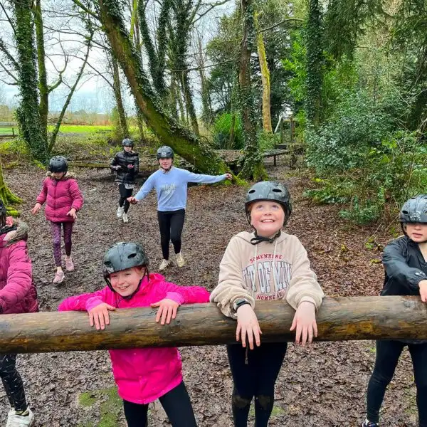 Group of friends kayaking on a lake at Fota Island Adventure