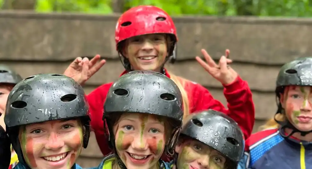 Family riding bicycles on a trail at Fota Island Adventure