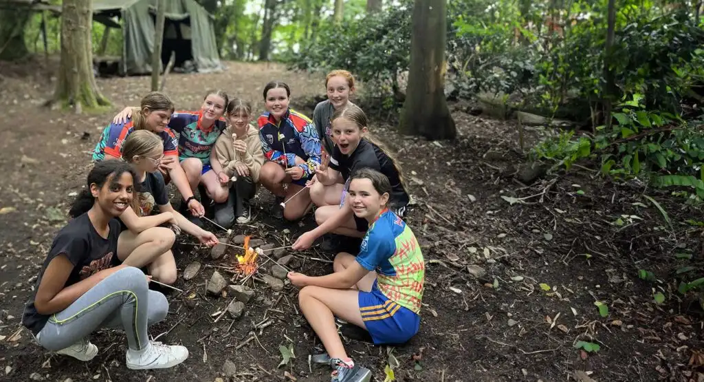 School children kayaking on a lake at Fota Island Adventure