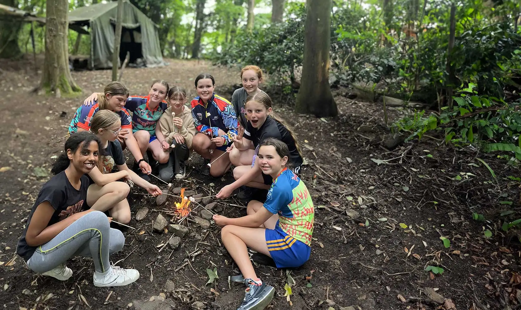 School children kayaking on a lake at Fota Island Adventure