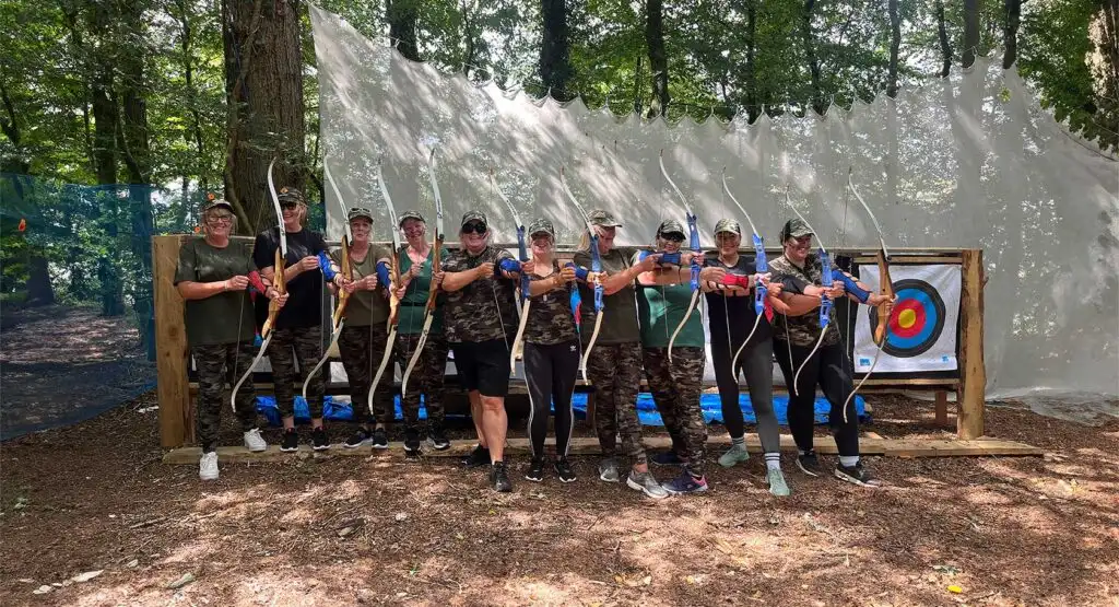 Participants preparing for a zip line experience at Fota Island Adventure