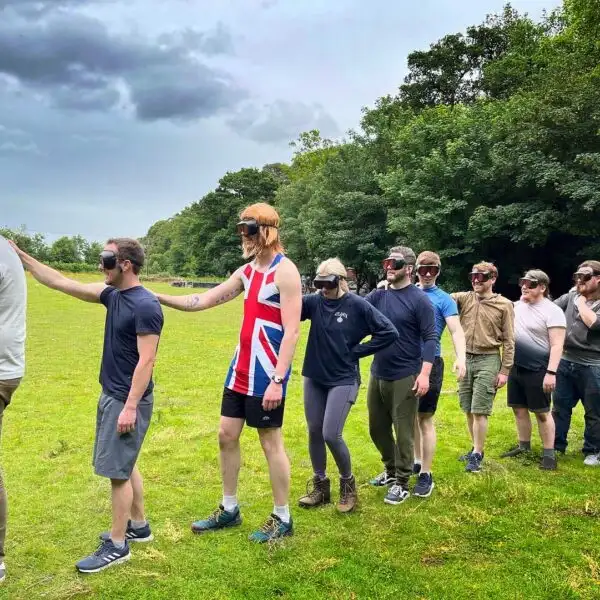 Stags and hens gathered around a campfire at Fota Island Adventure