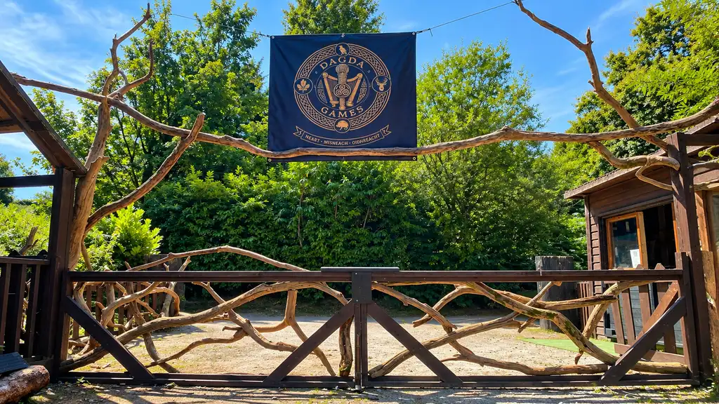 Dagda Games entrance and woodland team challenge area at Fota Adventure